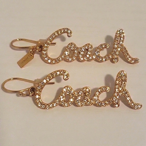 Coach Cursive Logo Earrings - Picture 2 of 4